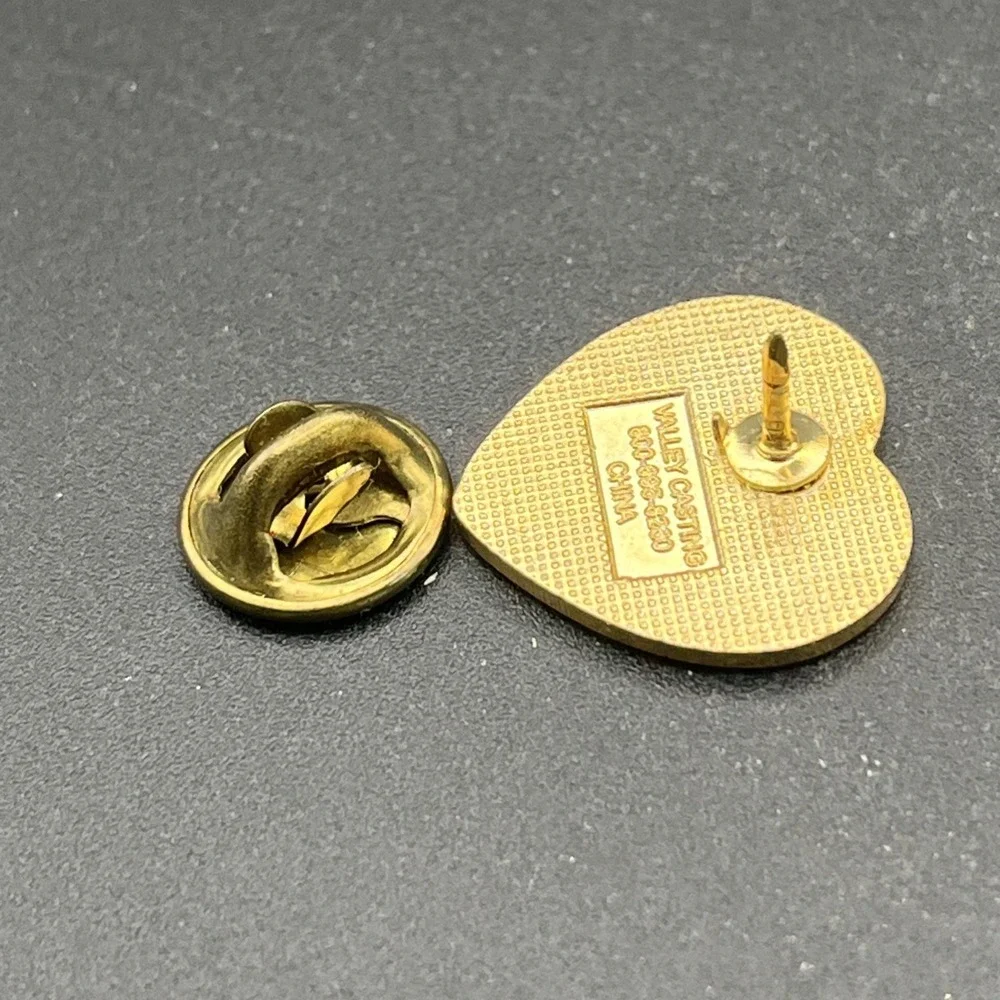 Mother Heart Red Rose Cross Gold Tone Lapel Hat Pin‎